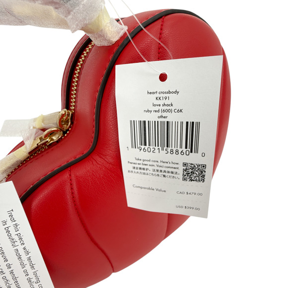 KATE SPADE New York Love Shack Quilted 3D Heart Crossbody+Additional Chain Strap - Picture 12 of 12